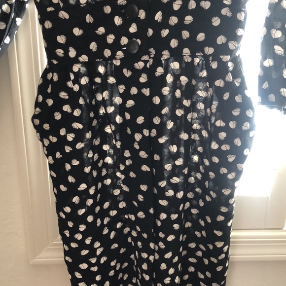 Vintage 1980’s Karin Stevens Petite Black White Broken Heart Print Dress Sz 8 - Picture 5 of 16
